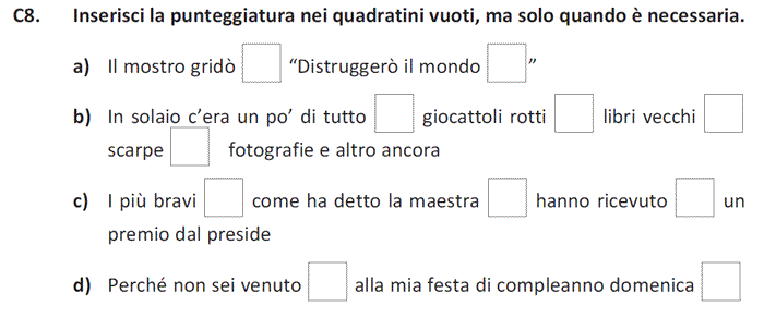 prove invalsi quinta elementare da